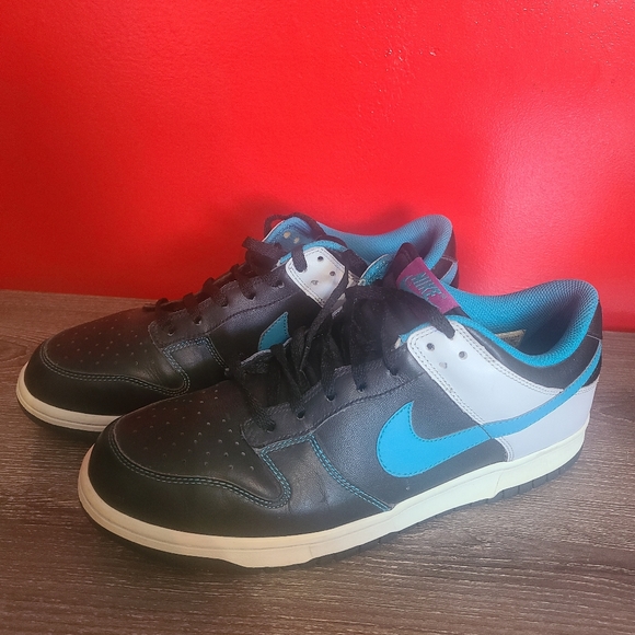 NIKE DUNK LOW 2008 Black Neo Turquoise Blue White Mens Size10.5 Shoes 31… - Picture 5 of 9